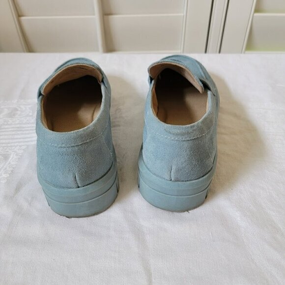 Blondo Waterproof Blue Suede Loafers - Size 7M - Picture 6 of 8